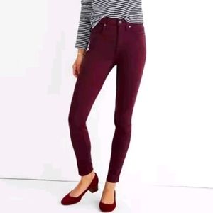 Madewell High Rise Maroon Skinny Jeans